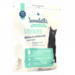 ПР0030117 Корм для кошек Sterilized для кастрированных и стерилизованных кошек, птица сух. 400г SANABELLE