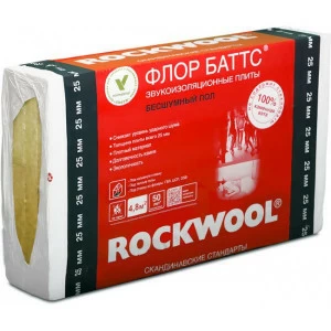 Звукоизоляция Rockwool Флор Баттс 1000х600х25мм (4,8м2; 0,12м3)
