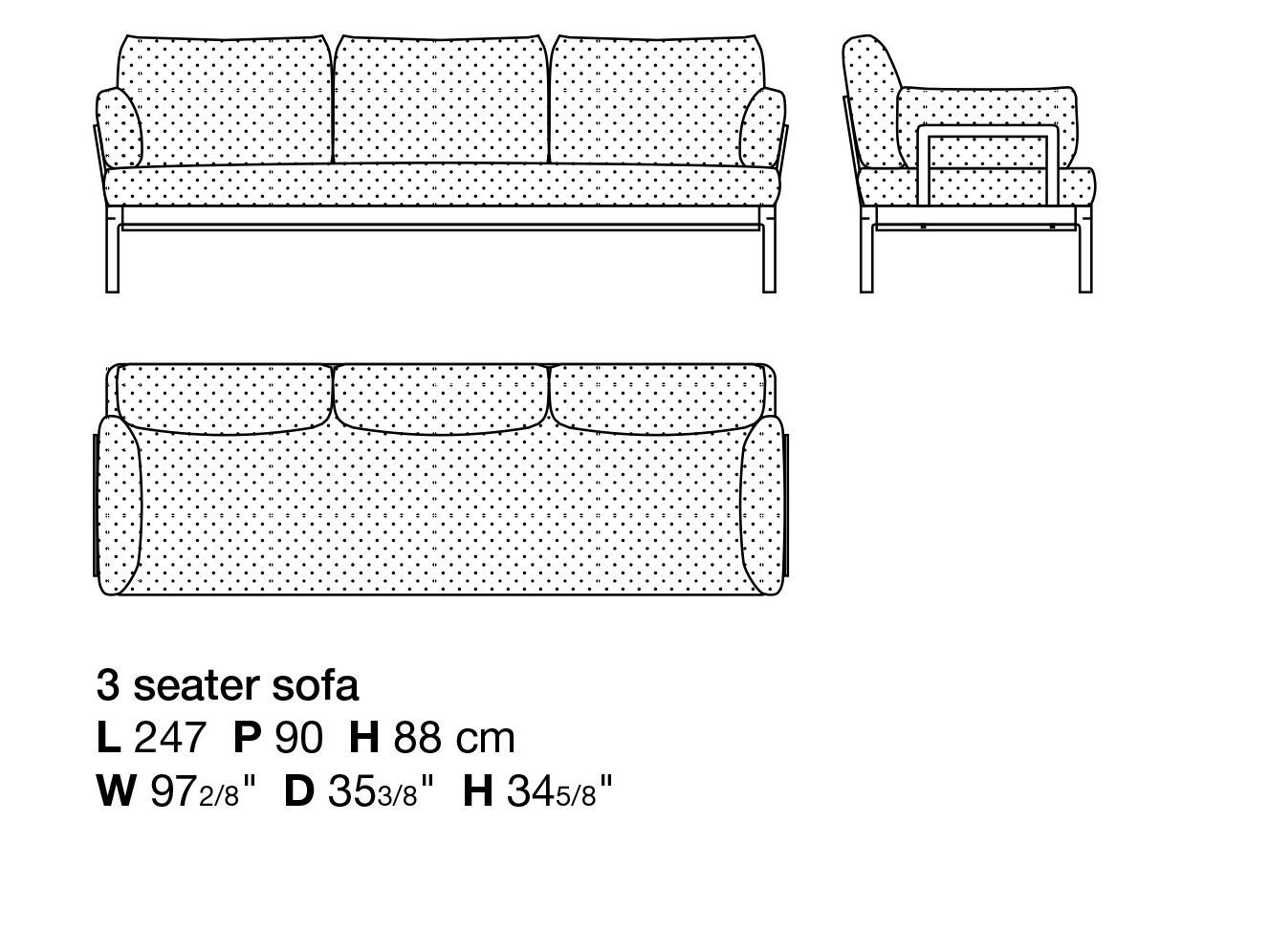 3-местный тканевый садовый диван Kristalia AluAlu ARCH-00055850 - Вид №1