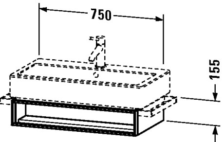 VE600600707 Vero Тумбочка подвесная Бетонно-серый матовый декор Duravit - Вид №1