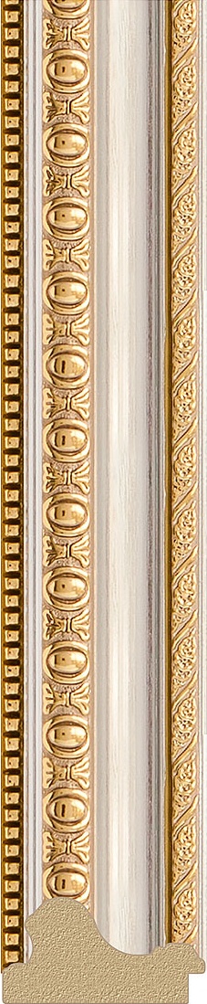 BY 7050 Зеркало в багетной раме - золотые бусы на серебре 60 mm EVOFORM Octagon - Вид №3