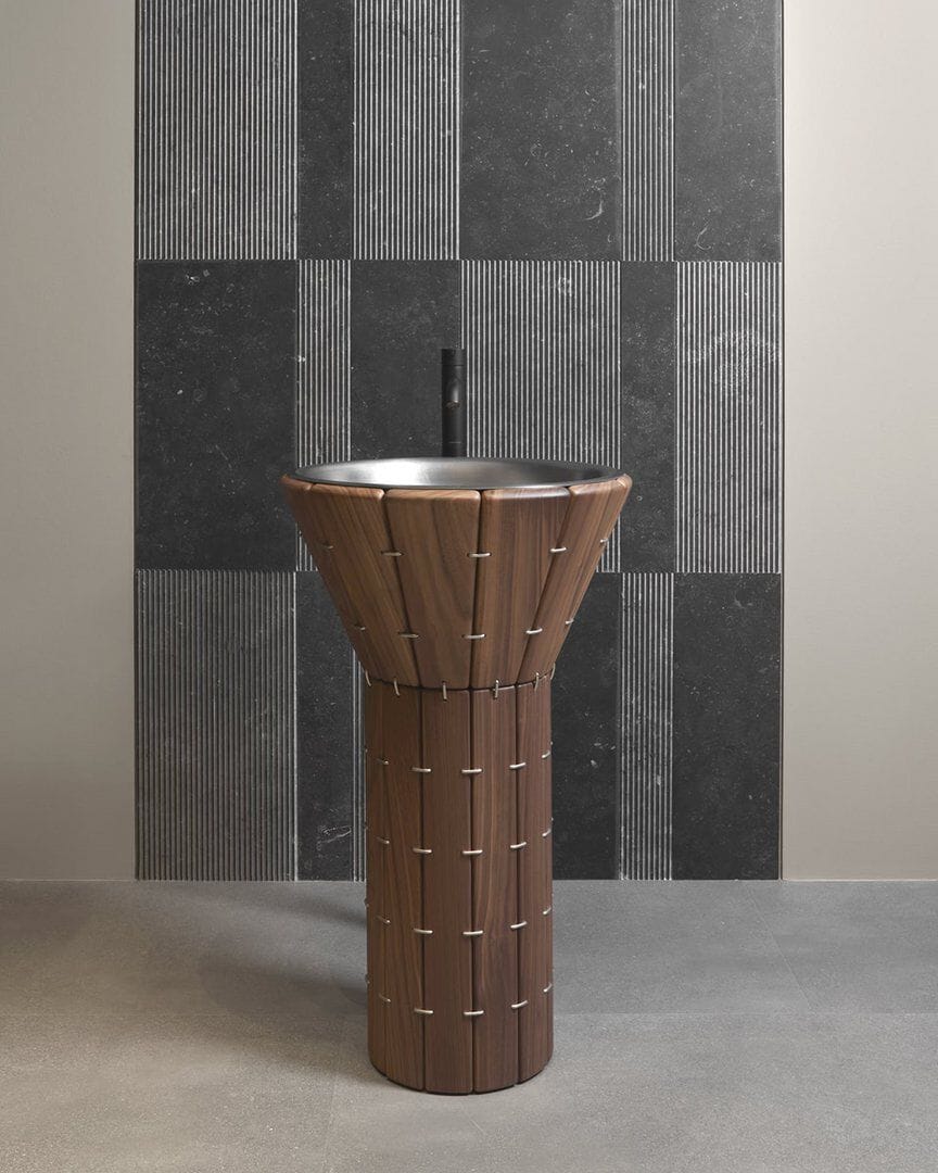 Отдельно стоящая раковина из нержавеющей стали и дерева Antoniolupi TETI ARCH-00083908 - Вид №1