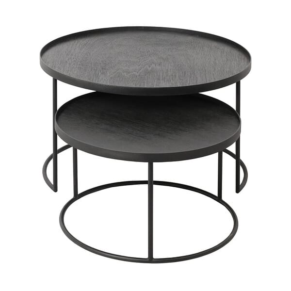 Круглый деревянный журнальный столик для гостиной Ethnicraft ROUND TRAY TABLE SET ARCH-00149057 - Вид №2
