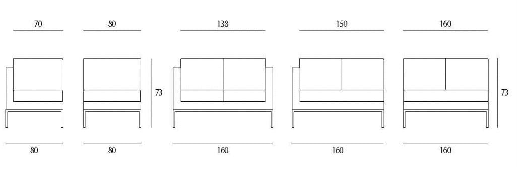 Ткань контракт диван с полуостровом Quinti Sedute ARCH-00141633 - Вид №1