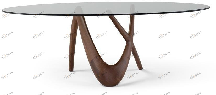AMURA Овальный стол из дерева и стекла Nx sun-id-1481140