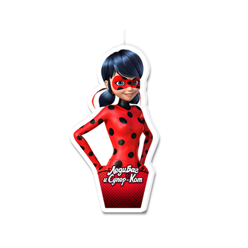 163129 P Свеча фигурная для торта Леди Баг 22 г 1 шт. Патибум 