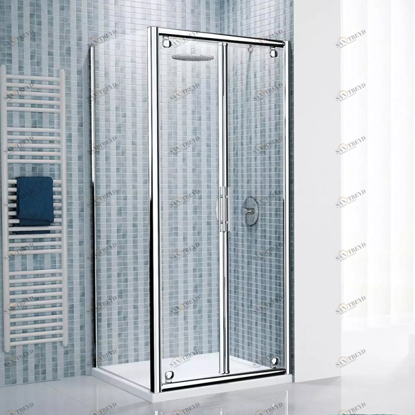 Душевой уголок 102x102 LUNES B+F Novellini LUNES с серебристым профилем LUNESB961BLUNESF961B