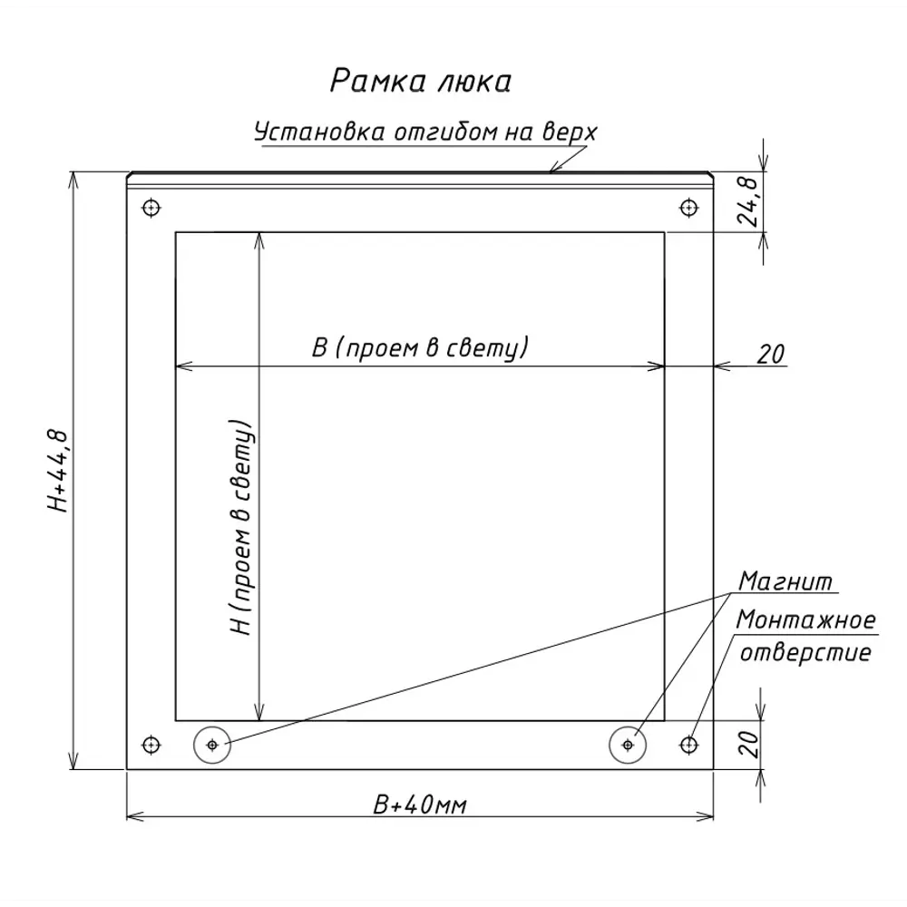 Люк открытого типа на магнитах Хаммер Стикер сталь цвет белый 30x30 см STLM-2200972 - Вид №3
