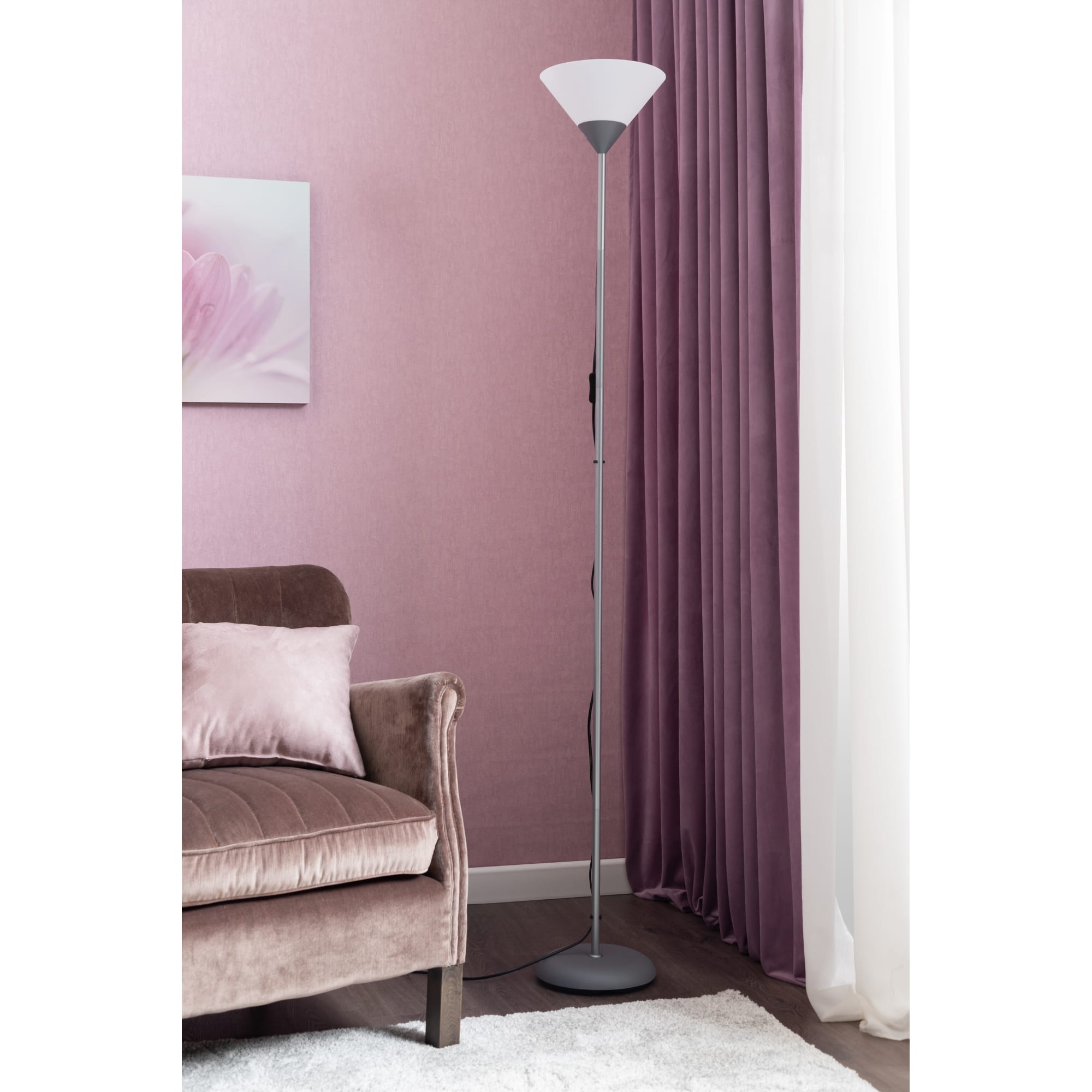 11984375 Торшер «Конус-1» 1xE27х60 Вт, пластик, цвет серебристый Santreyd  - Вид №6