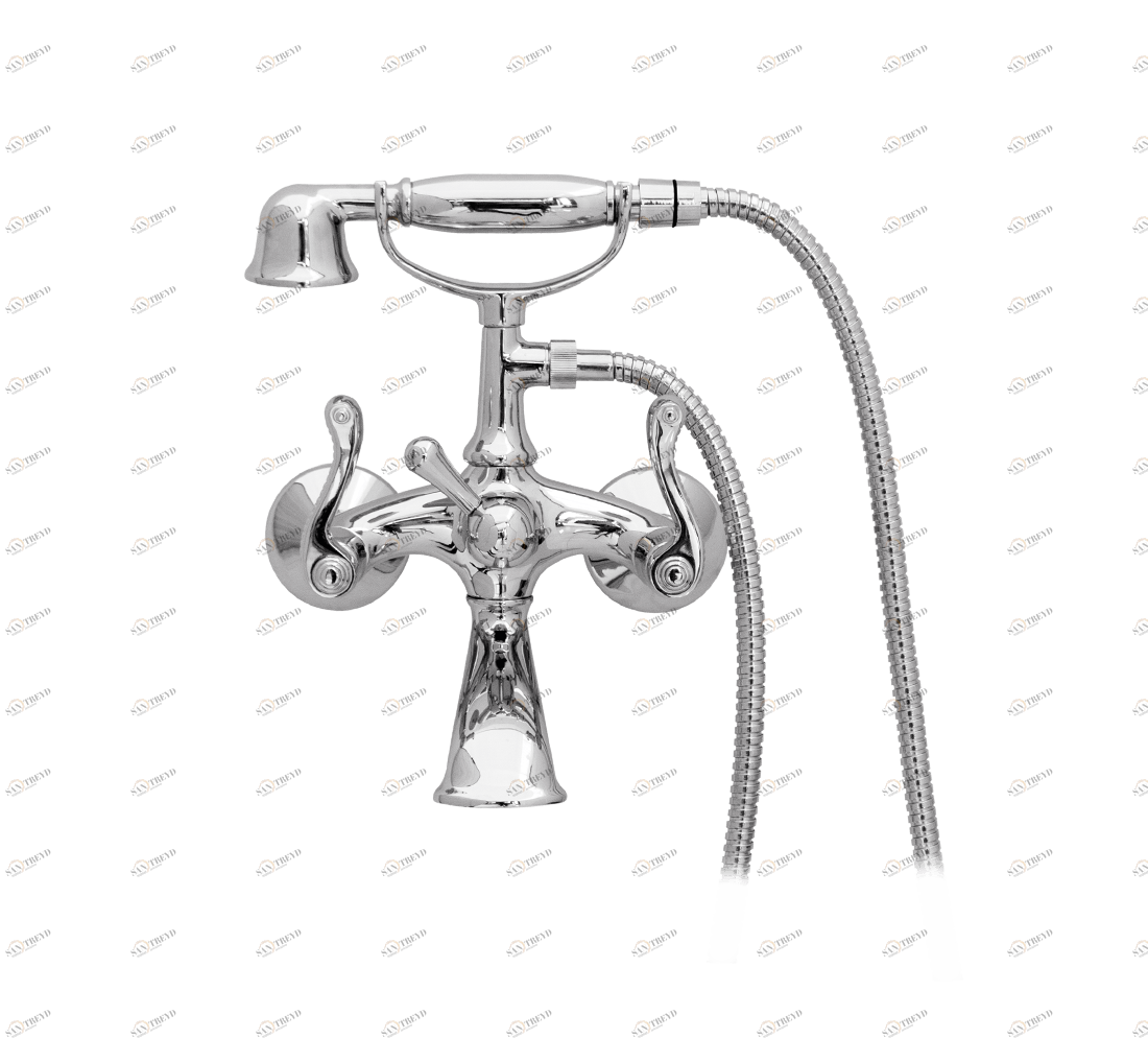 Gentry Home Смеситель для умывальника на три отверстия с выдвижным краном Tiffany Хром GH101035