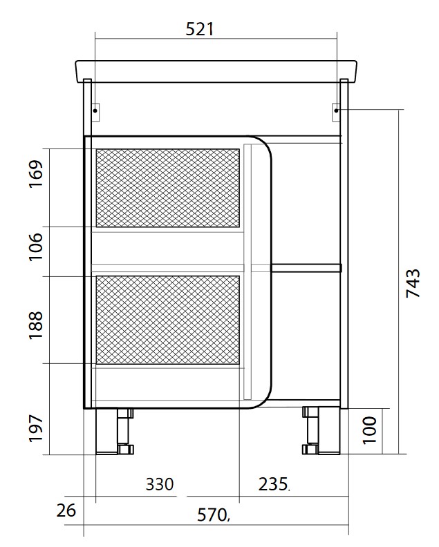 У76055 Тумба Nuvo 60Н 1д. Белый глянец 1 Marka NUVO  - Вид №5