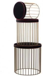 Il Bronzetto Пуф с мягкой подкладкой из латуни Cage Cag04set