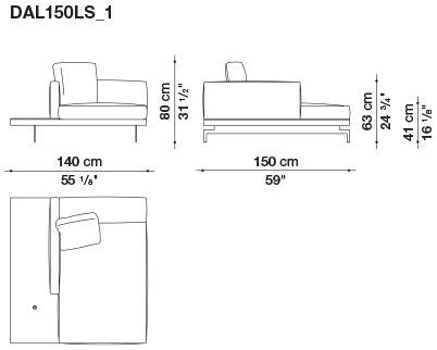 B&B Italia 3-х местный тканевый диван с шезлонгом Dock sun-id-1355318 - Вид №150