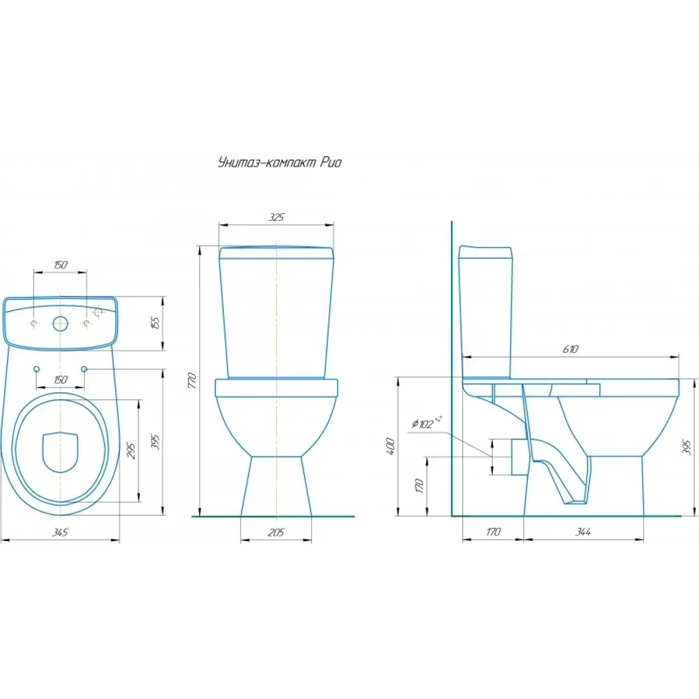 Унитаз-компакт Rosa Корвет с системой двойного слива 82635178 STLM-0032421 - Вид №7