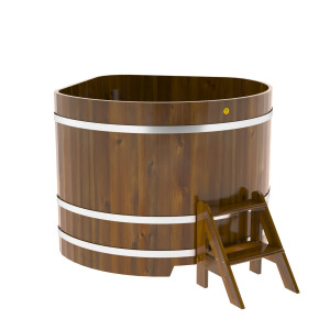 2321 Купель угловая из лиственницы Рустик 1,37х1,37х1,1 морёная Alyarus