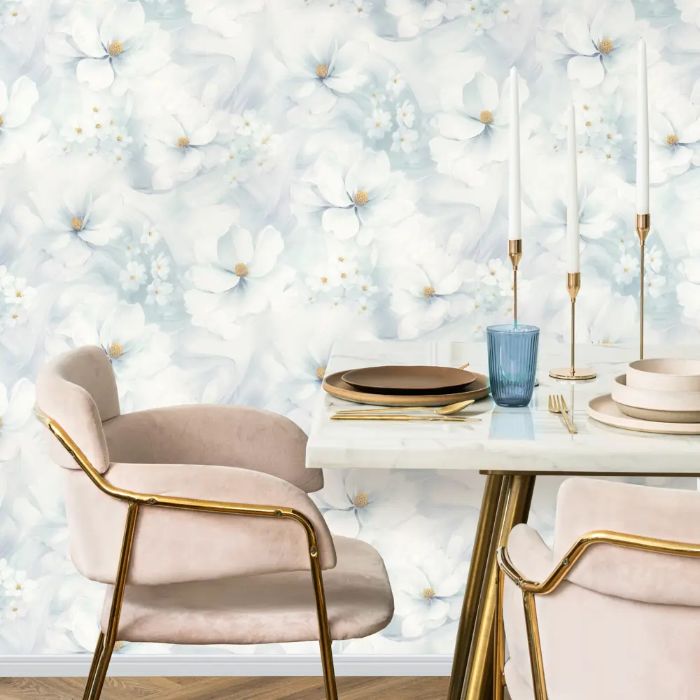 Обои флизелиновые Belvinil Апрель голубые 1.06 м 1053-71 STLM-2075738 - Вид №4