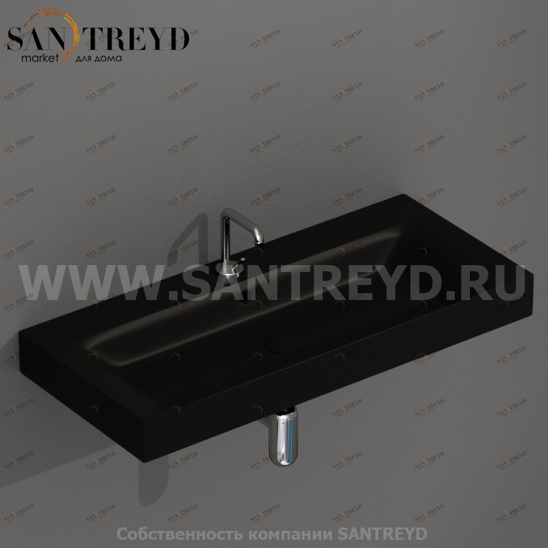 358331 Пьедестал для раковины прямоугольная Kerasan Tribeca черная