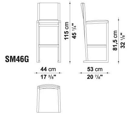 Maxalto Высокий табурет из массива дерева Musa sun-id-1491203 - Вид №1