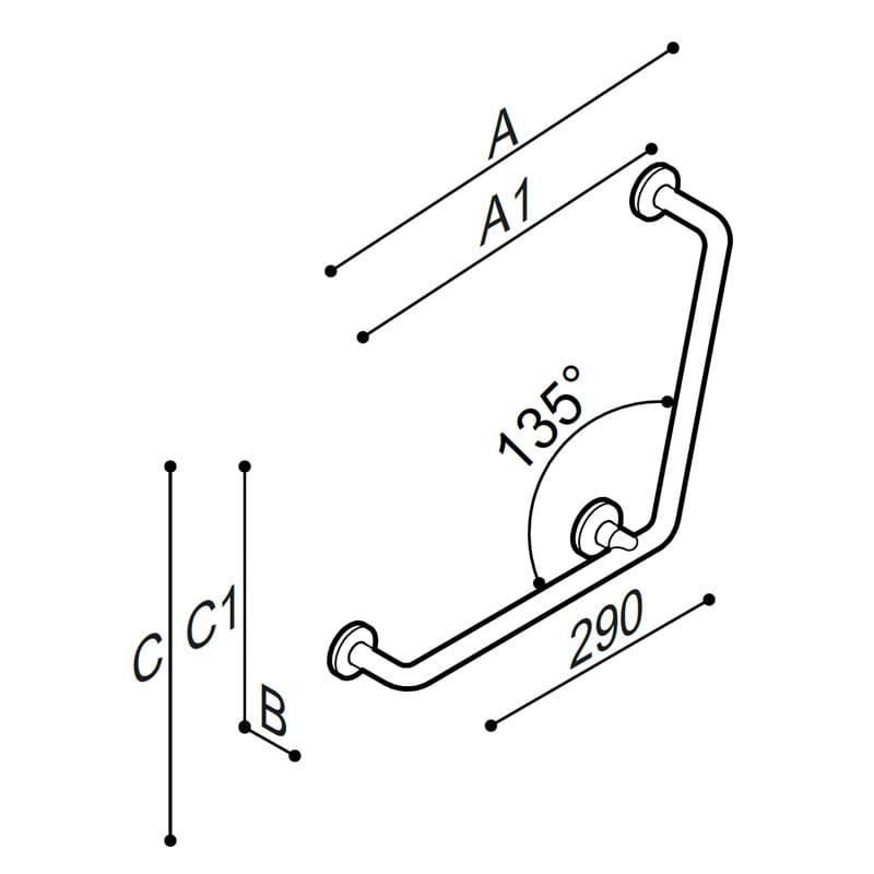 Угловая фиксированная ручка для ванной комнаты Ponte Giulio повседневная ARCH-00030932 - Вид №2