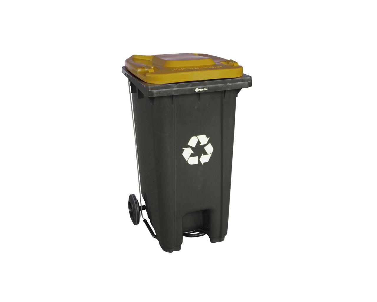 KJS412 Мусорный бак СЕРЫЙ, на колесах, с педальным управлением, 120 л, без крышки Merida  - Вид №1