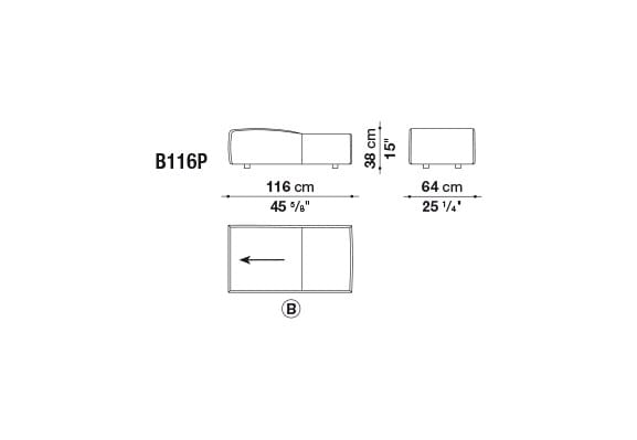 Угловой диван из ткани B&B Italia ARCH-00127003 - Вид №17