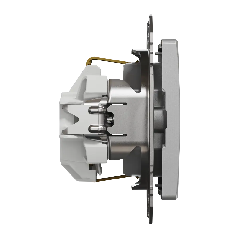 Розетка встраиваемая Systeme Electric Sedna Design с заземлением, цвет алюминий STLM-2134718 - Вид №3