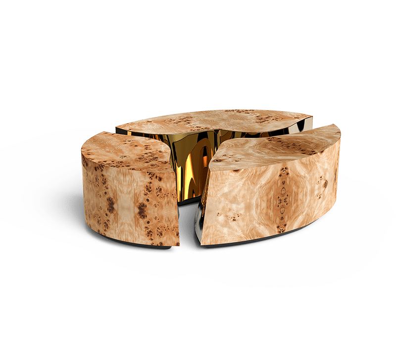 0-029 Овальный центральный стол Lapiaz из тополя Boca Do Lobo 