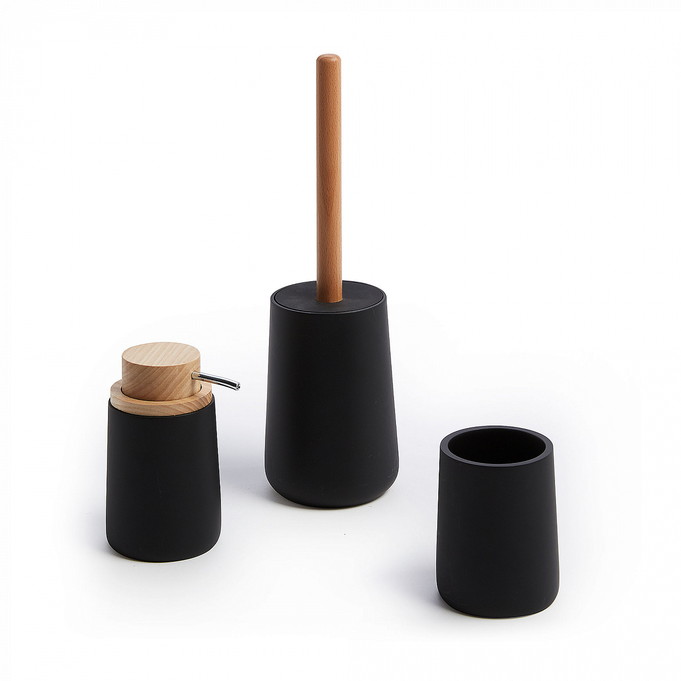 067191 LUDWIG Диспенсер для мыла черный полирезин La Forma Jenning 