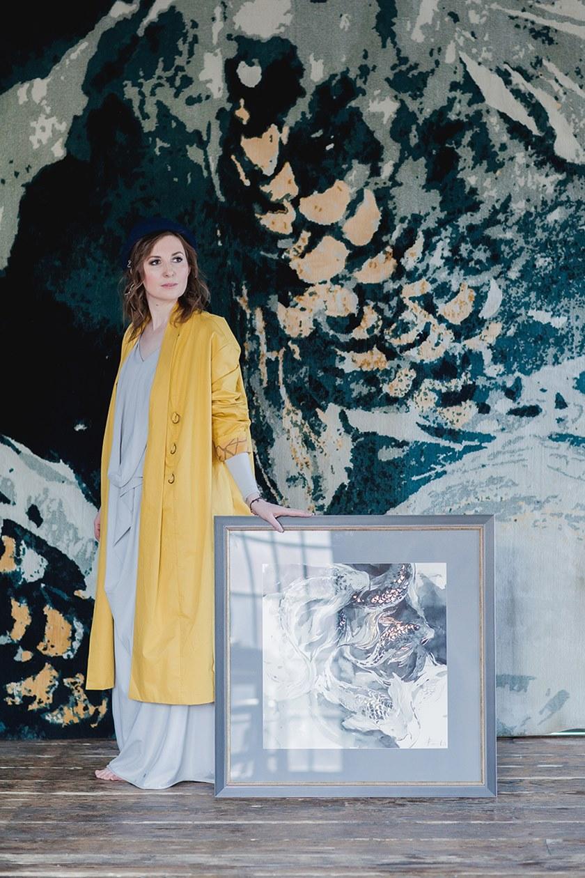 Tapis Rouge Прямоугольный коврик ручной работы из шерсти и шелка Koi pond Tr1017 - Вид №6