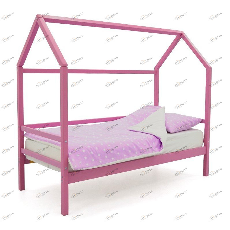 Кровать-домик детская лаванда Svogen БЕЛЬМАРКО  00-3833065 Розовый Santreyd 