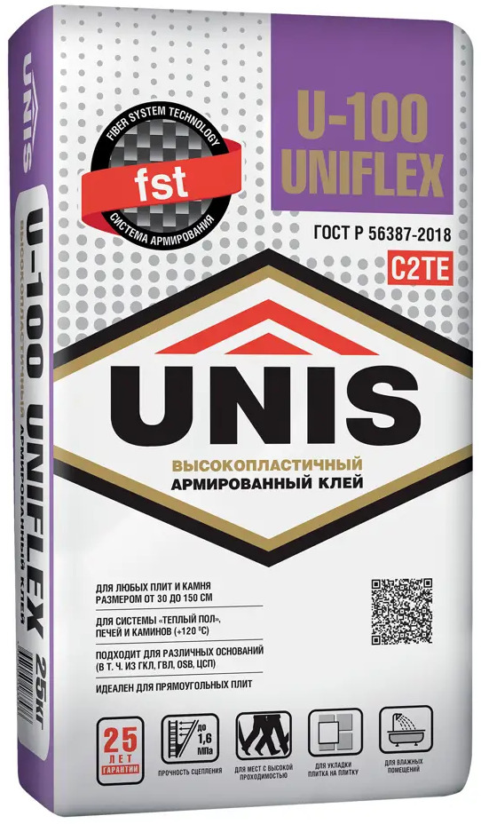 Unis Uniflex U-100: Усиленный клей для сложной плитки 82115046