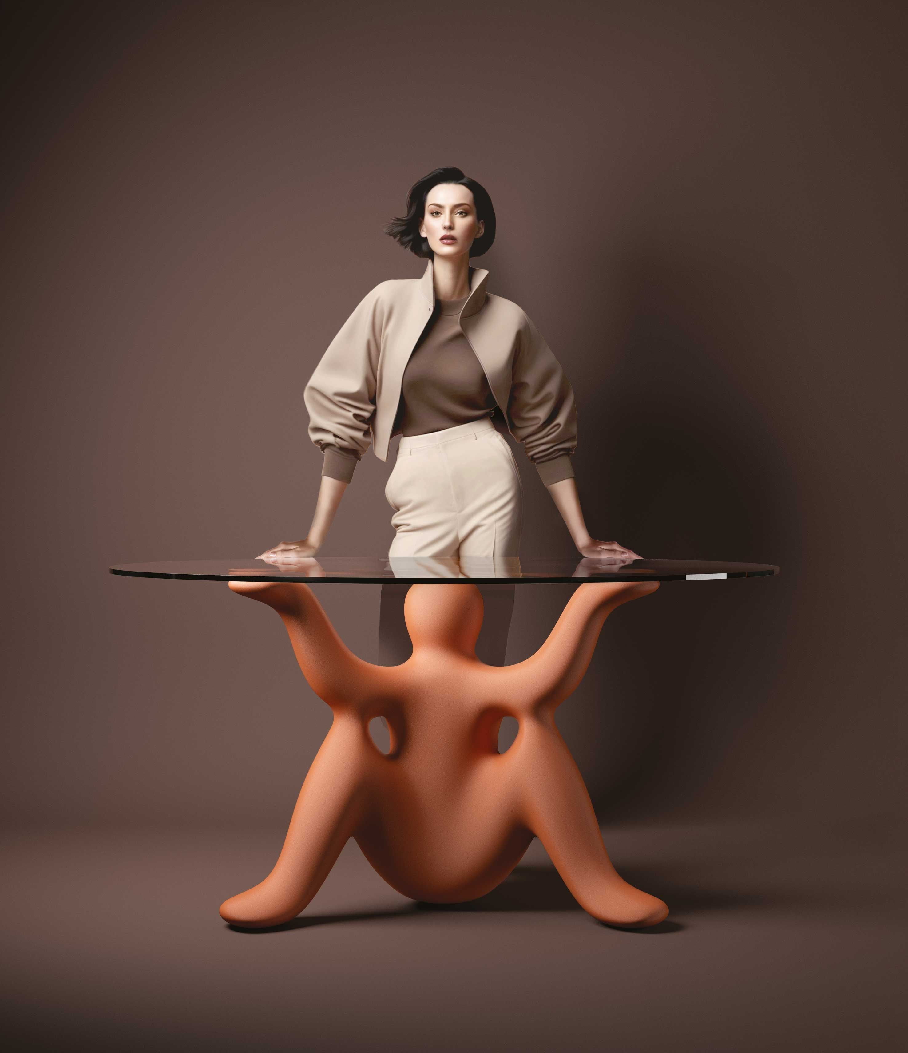 Круглый стол из полиэтилена Qeeboo Helpyourself ARCH-00114799 - Вид №5