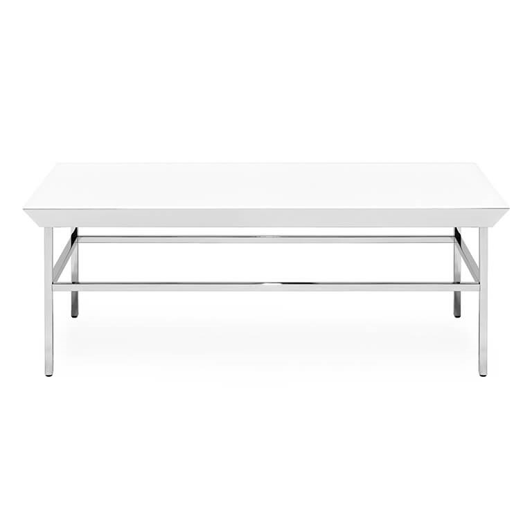 450161-10 ABHIKA КОФЕЙНЫЙ СТОЛ GLASSY H45 120X65 WHITE 