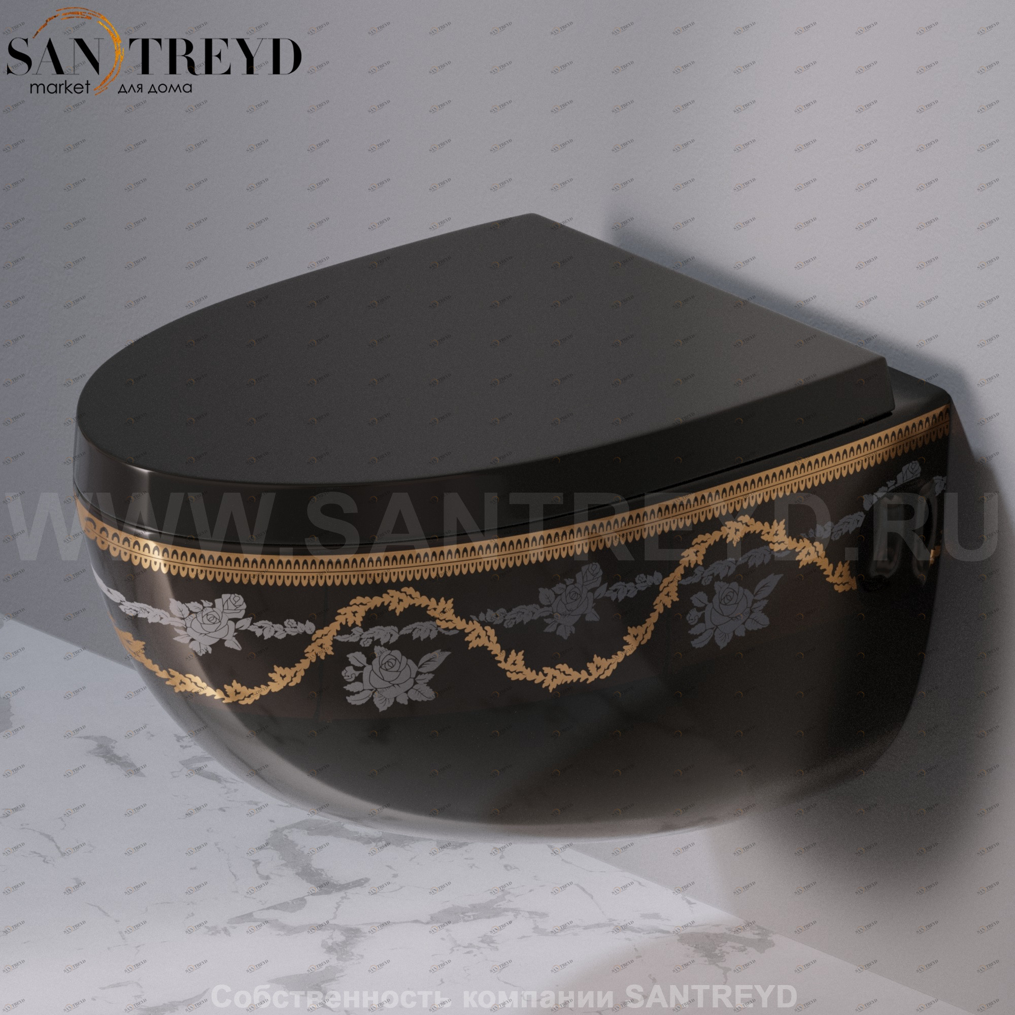 S511.470G Подвесной унитаз настенный Черный A. e T. Italia OVAL Италия AeT ITALIA