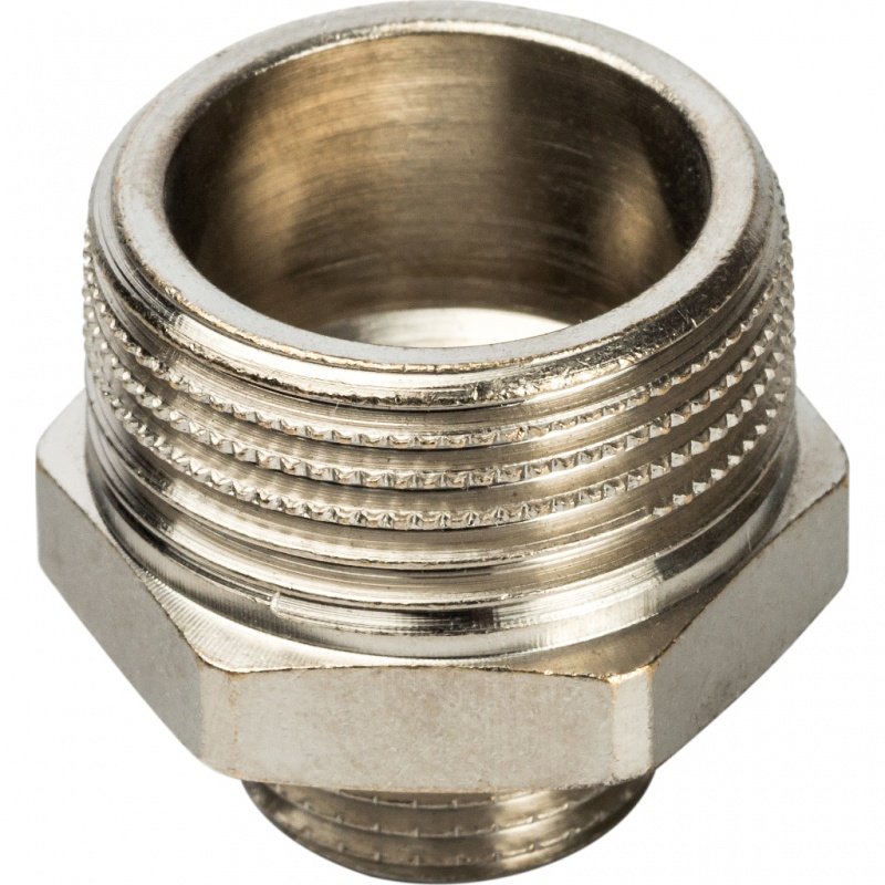 Ниппель переходной НН 3/4х3/8" никель STOUT SFT0004003438 - Вид №1