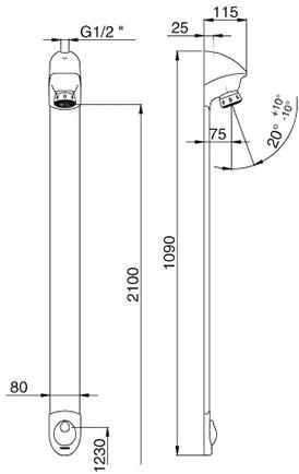 Панель и кран Presto DL 400 SE 27400 c прямым сливным клапаном 27400.0 - Вид №1