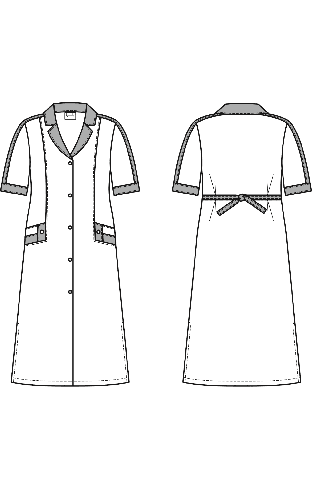 62854 Халат "Радуга NEW" короткий рукав голубой василек  Одежда для обслуживающего персонала  размер 62 Спецодежда  - Вид №2