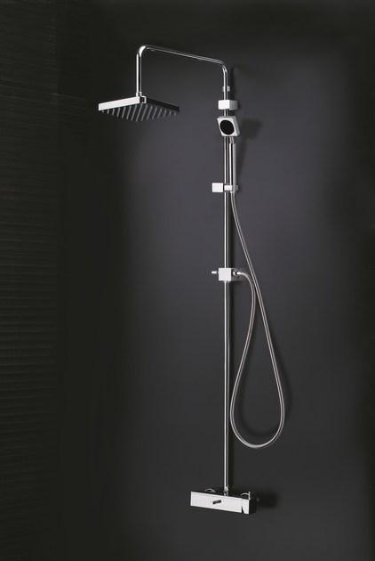 JUSTIME Настенная душевая стойка из хромированной латуни с ручным душем с лейкой Mark sun-id-1455130 - Вид №3