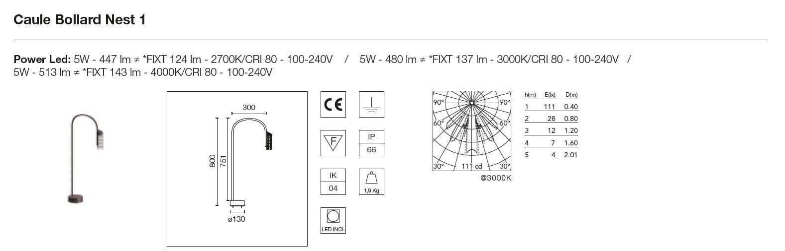 Светодиодный светильник из нержавеющей стали Flos Outdoor Collection-Bollard ARCH-00146674 - Вид №7
