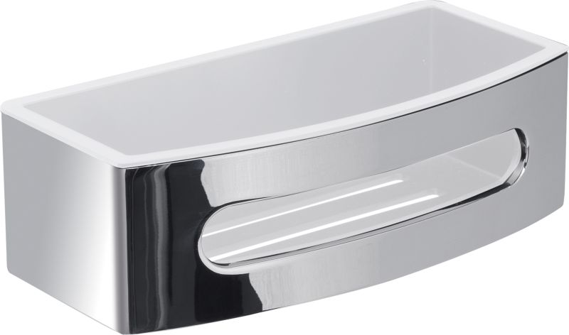 A618(23) Gedy, решётка прямоугольная 1-уров. c вынимающимся пластиковым вкладышем, цвет хром - белый пластик 