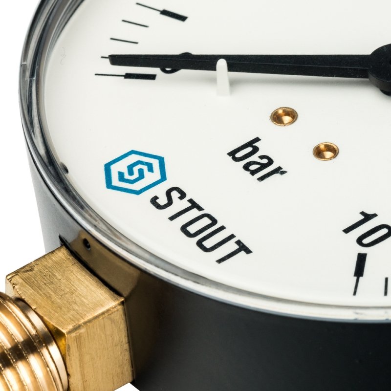 Манометр радиальный 100 мм 1/2" 10 бар STOUT SIM0010101015 - Вид №1