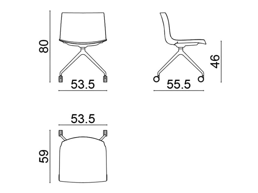 Офисное кресло из полипропилена с колесами на насесте Arper Catifa (RE) 53 ARCH-00132385 - Вид №5