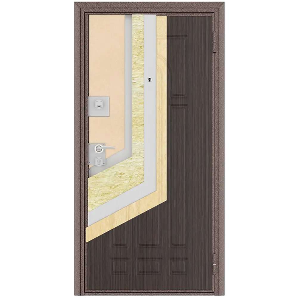 Дверь входная металлическая Оптим 88x205 см правая итальянский орех DOORHAN STLM-2085016 - Вид №6