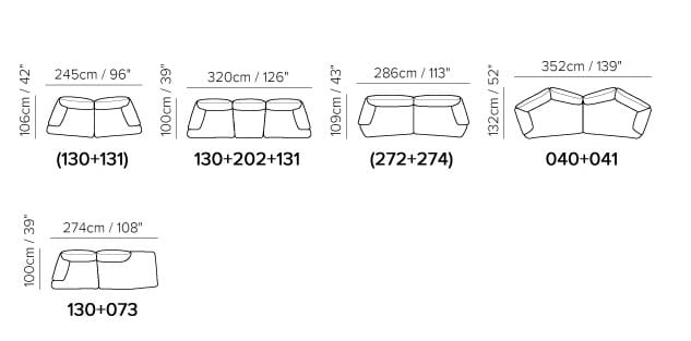 3-местный модульный тканевый диван Natuzzi Italia Buddie ARCH-00116690 - Вид №5