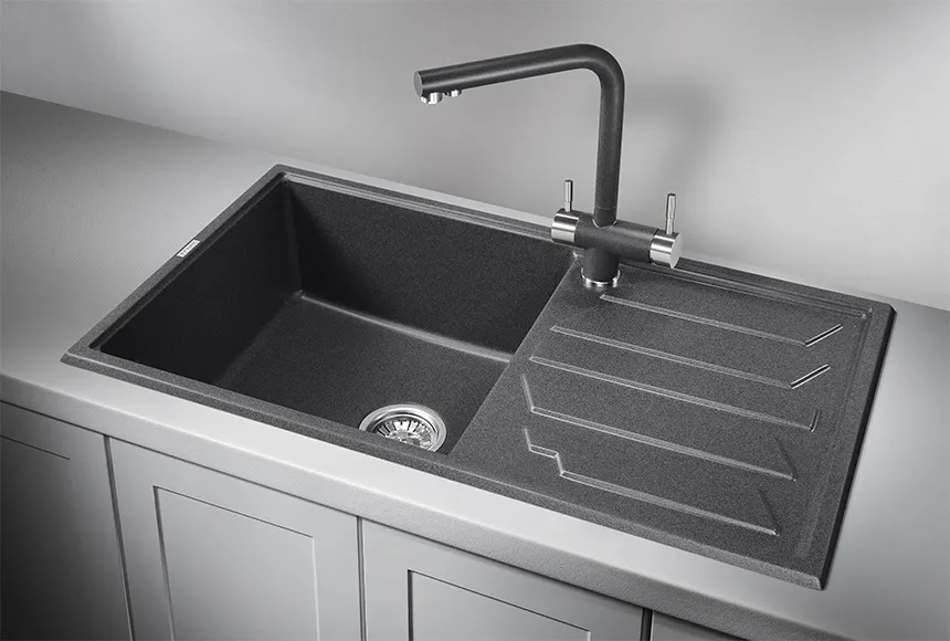 8601, ГРАФИТ (ЧЁРНО-СЕРЫЙ), кухонная мойка, кварц GRANULA 8601-ST252