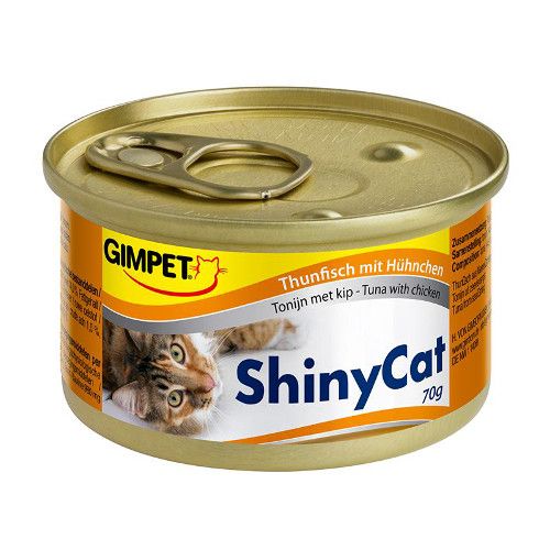 ПР0030885*24 Корм для кошек GimPet Shiny Cat, Тунец, цыпленок конс.70г (упаковка - 24 шт) GIMBORN 