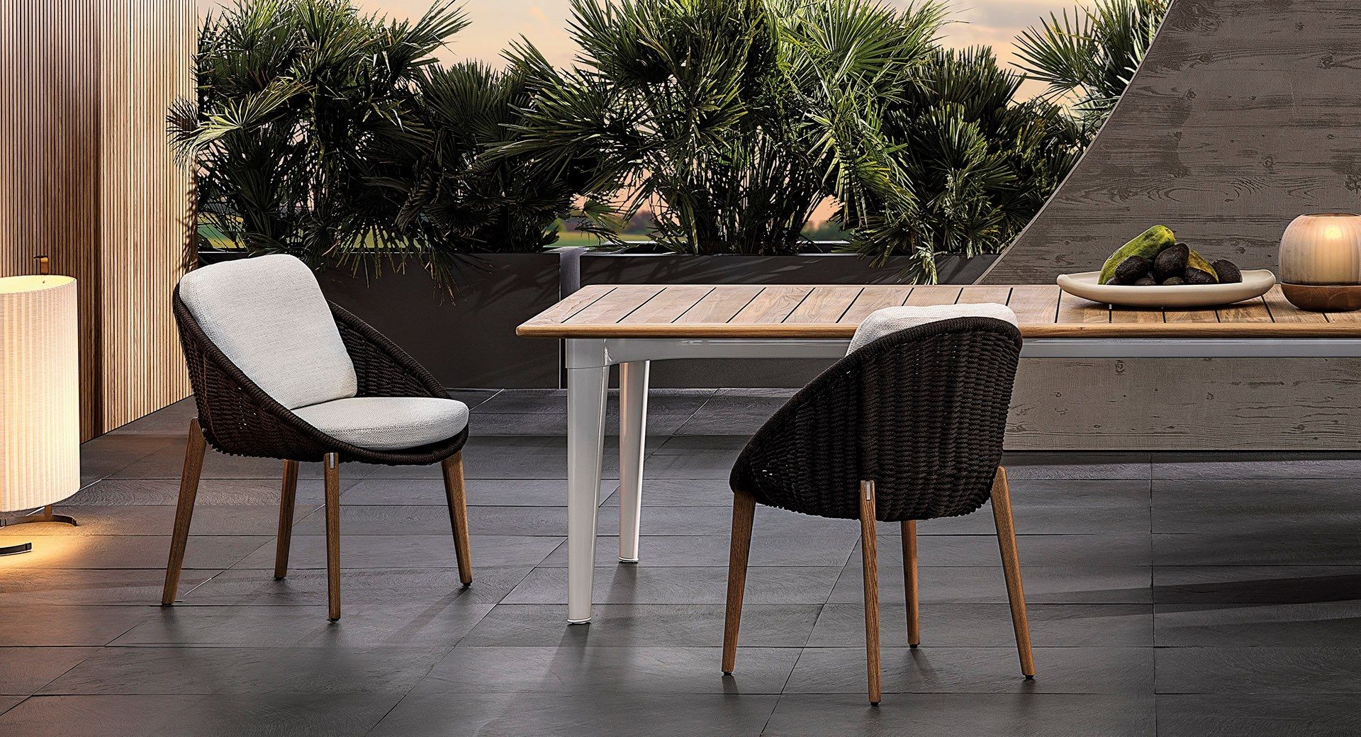 Открытый стул с подлокотниками со встроенной подушкой Minotti Lido Cord Outdoor ARCH-00066690 - Вид №2