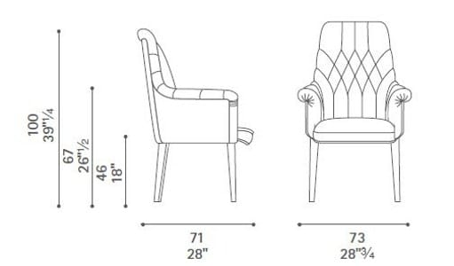 Кожаный стул capitonné Poltrona Frau офис-офисные кресла ARCH-00049310 - Вид №1