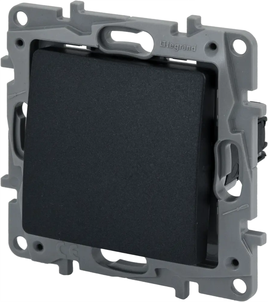 Кнопка встраиваемая Legrand Etika антрацит для скрытого монтажа 82496725