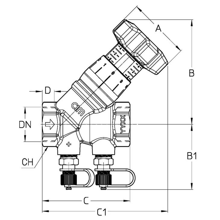 CIMBERIO CIM 787OT/2R Клапан балансировочный ручной CIM 787OT/2R  - Вид №1